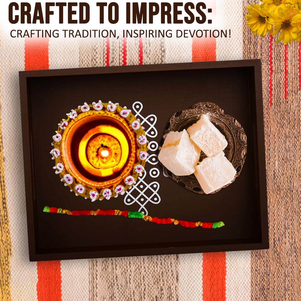 Vedantam Diwali/Navratri serving tray features eco-friendly bamboo finish and versatility.