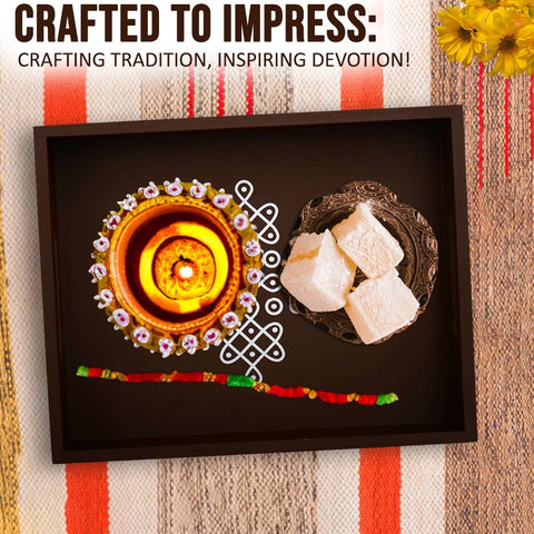 Vedantam Diwali/Navratri serving tray features eco-friendly bamboo finish and versatility.