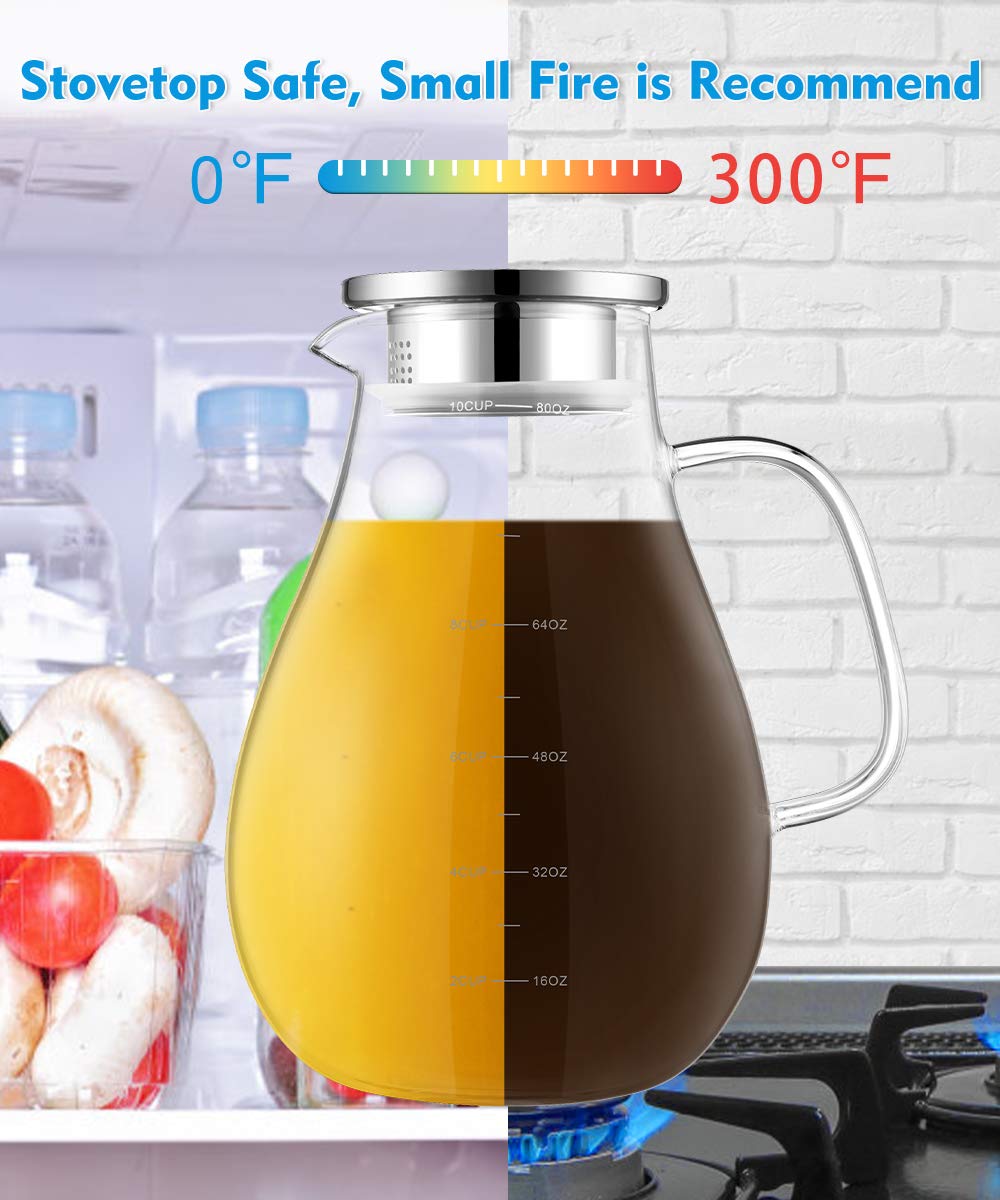 Veecom pitcher heat and cold resistant for hot or iced beverages