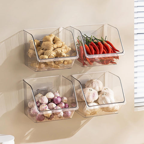 Veefos clear wall-mounted basket ideal for spice and small items
