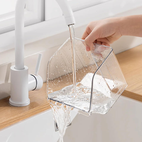 Veefos transparent kitchen storage basket keeps counters neat