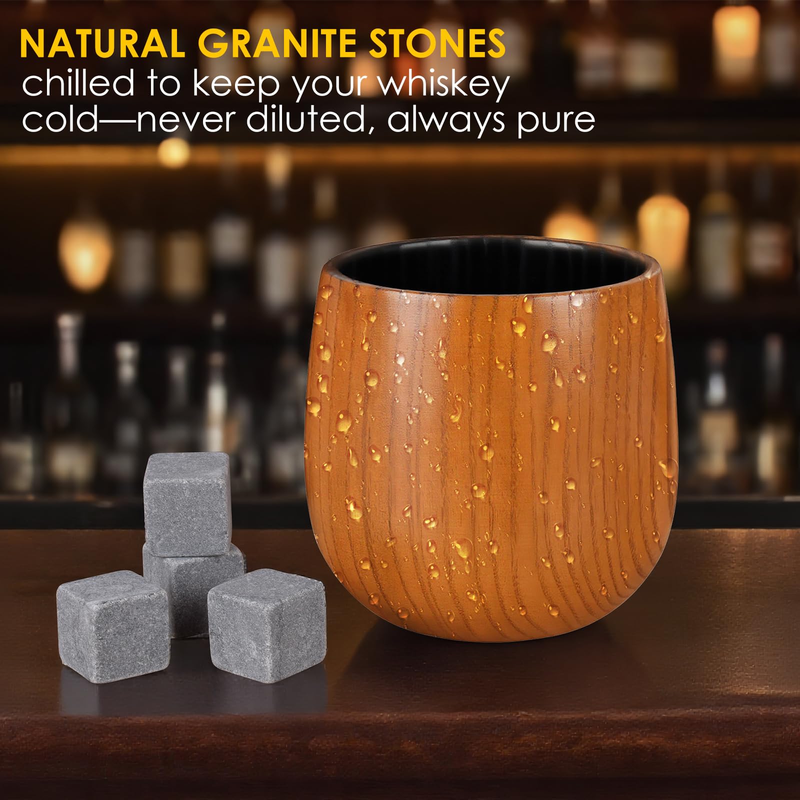 Veelgeluk reusable whiskey stones chill drinks quickly without dilution.