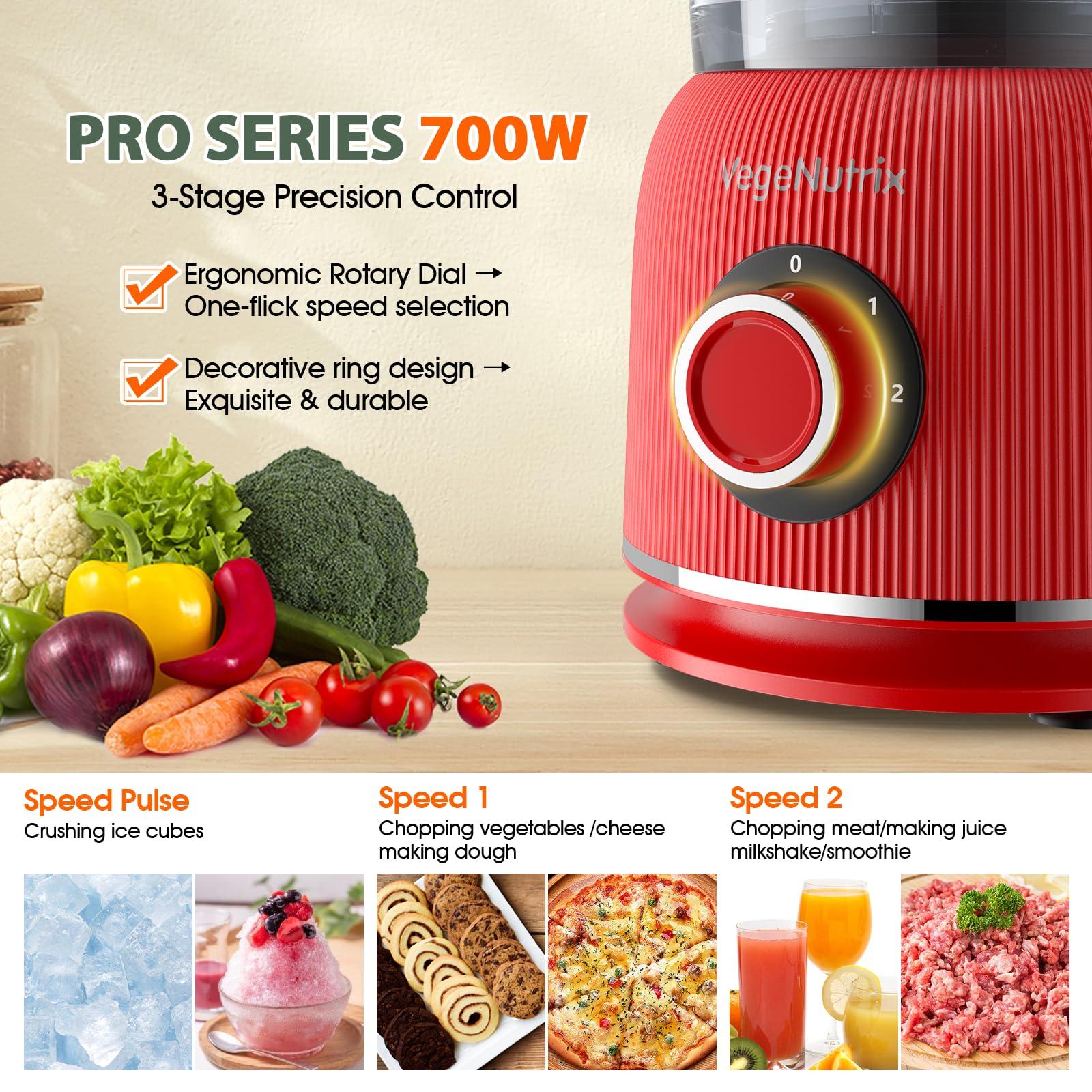 VegeNutrix 88-oz precision processor bowl for versatile chopping