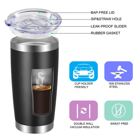 VEGOND stainless steel tumbler with double-wall insulation