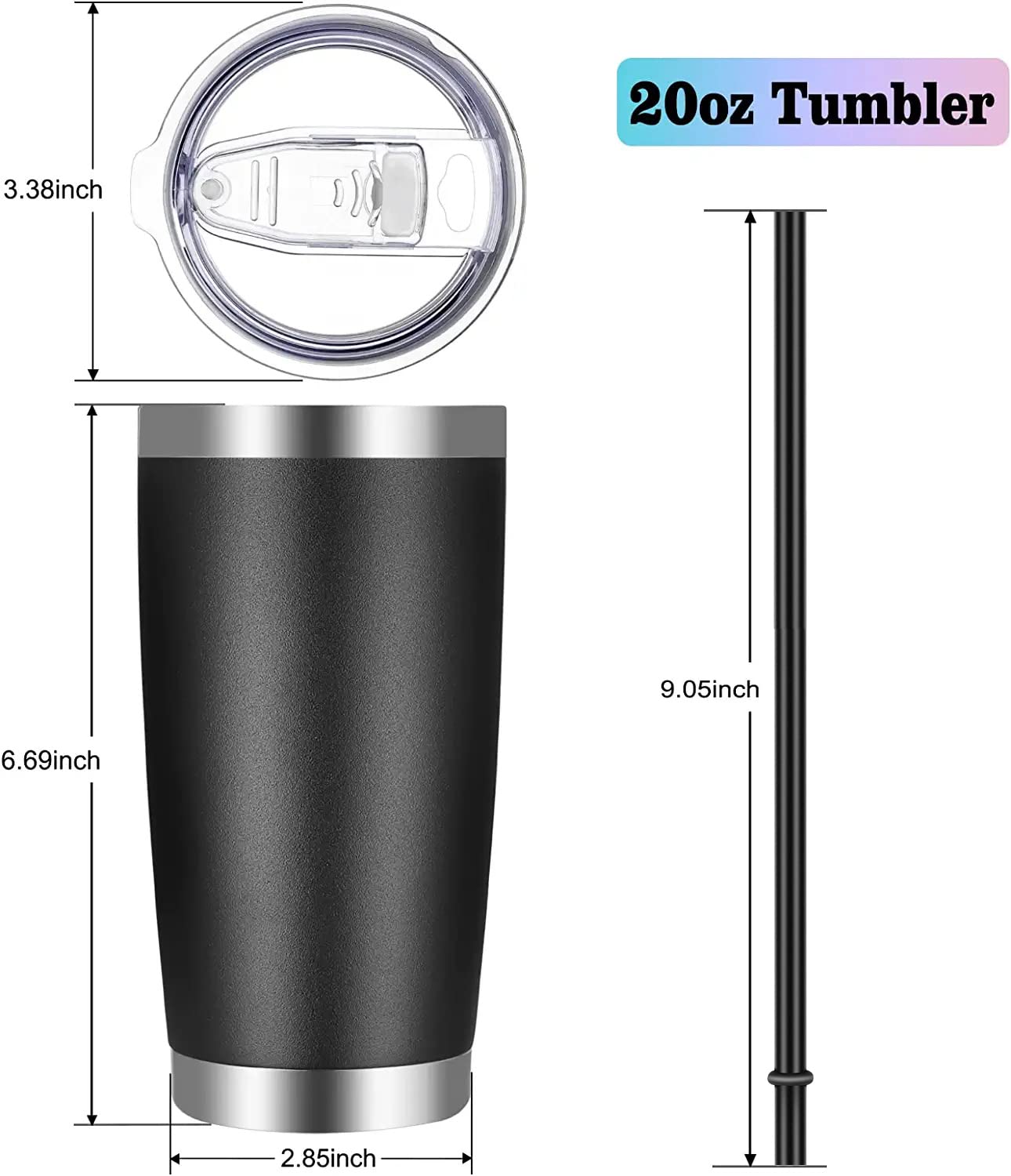 VEGOND 20oz tumbler fits car cup holders for commuting