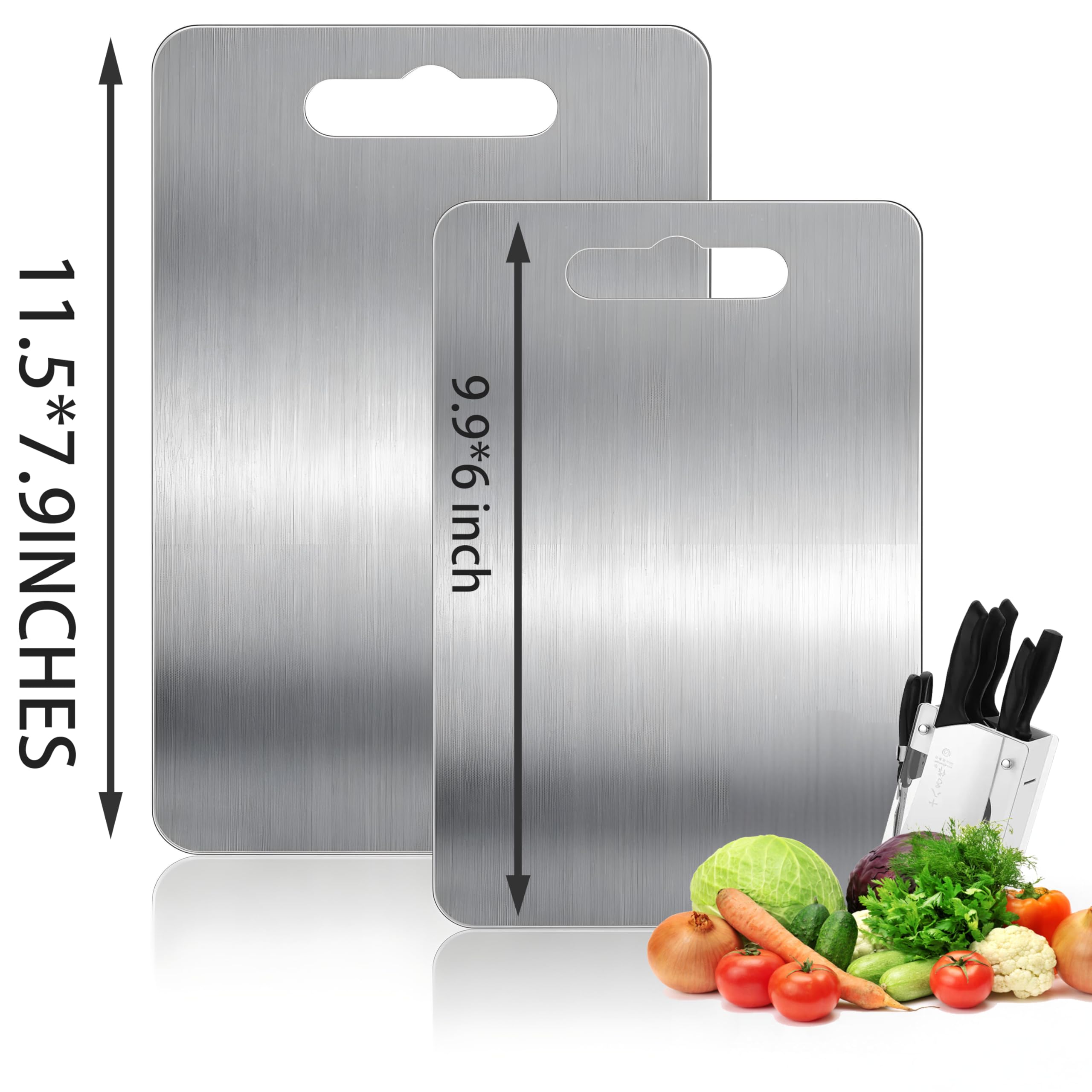 Vehequny titanium cutting board surface resists scratches, preserving blade edges