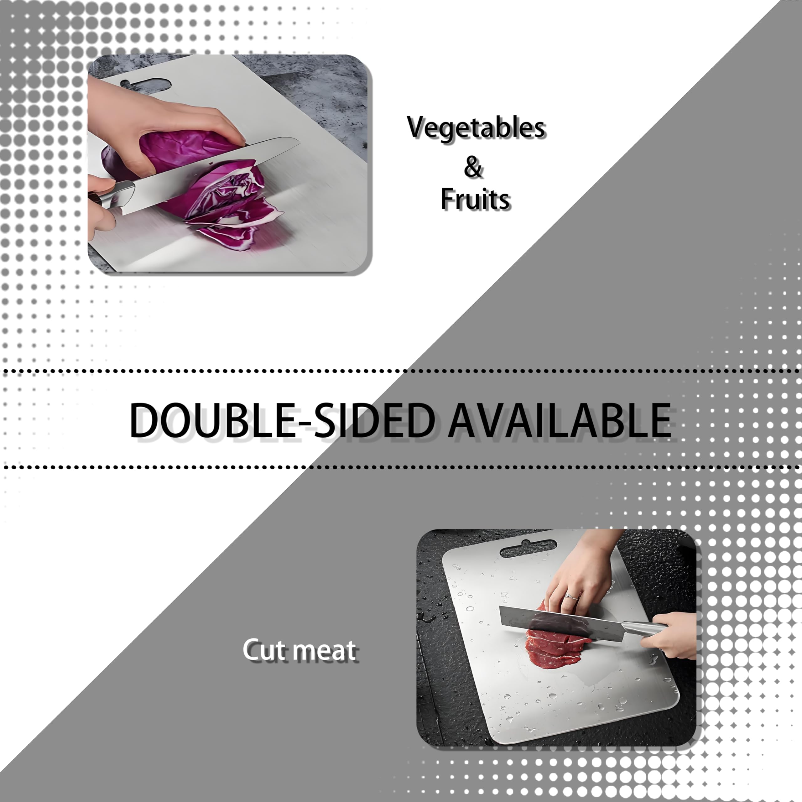 Vehequny titanium cutting board two-pack set available in small and large sizes for versatile use