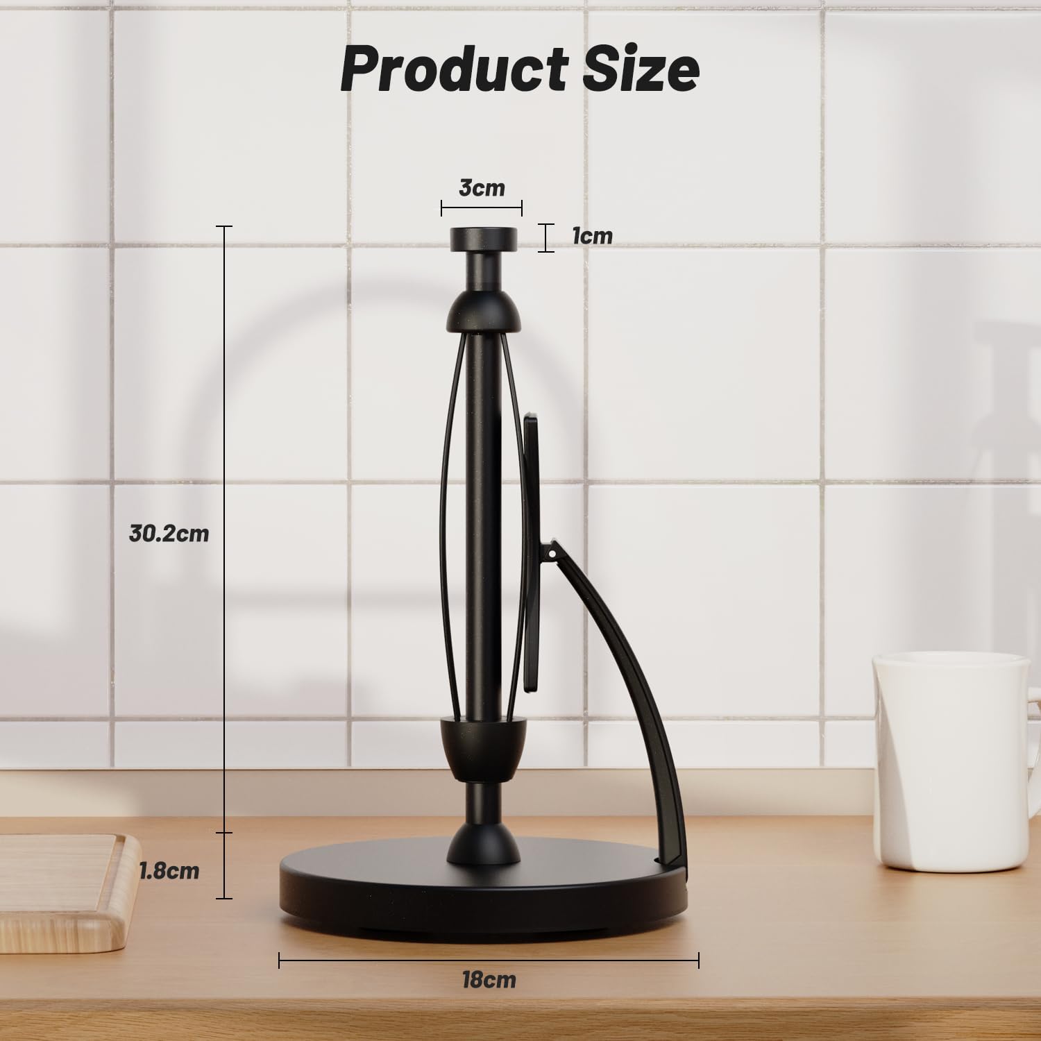VEHHE kitchen and bathroom stand fits multiple roll sizes