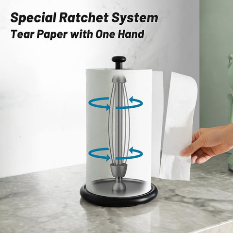 VEHHE paper towel holder with damping function for controlled tearing.