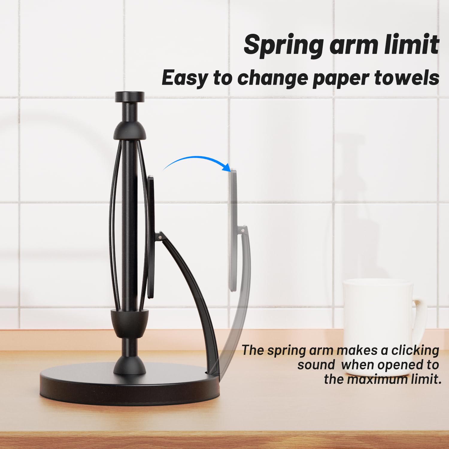 VEHHE paper towel holder with non-slip EVA pad prevents tipping