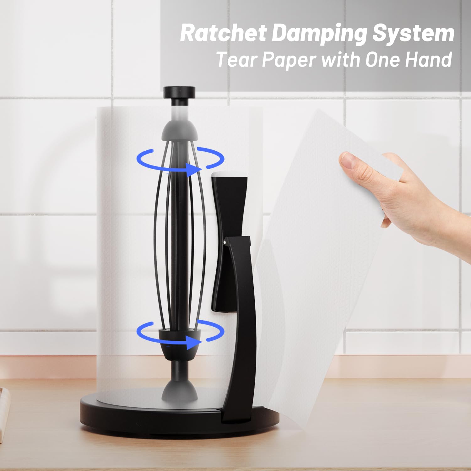 VEHHE paper towel holder spring arm enables one-handed tearing