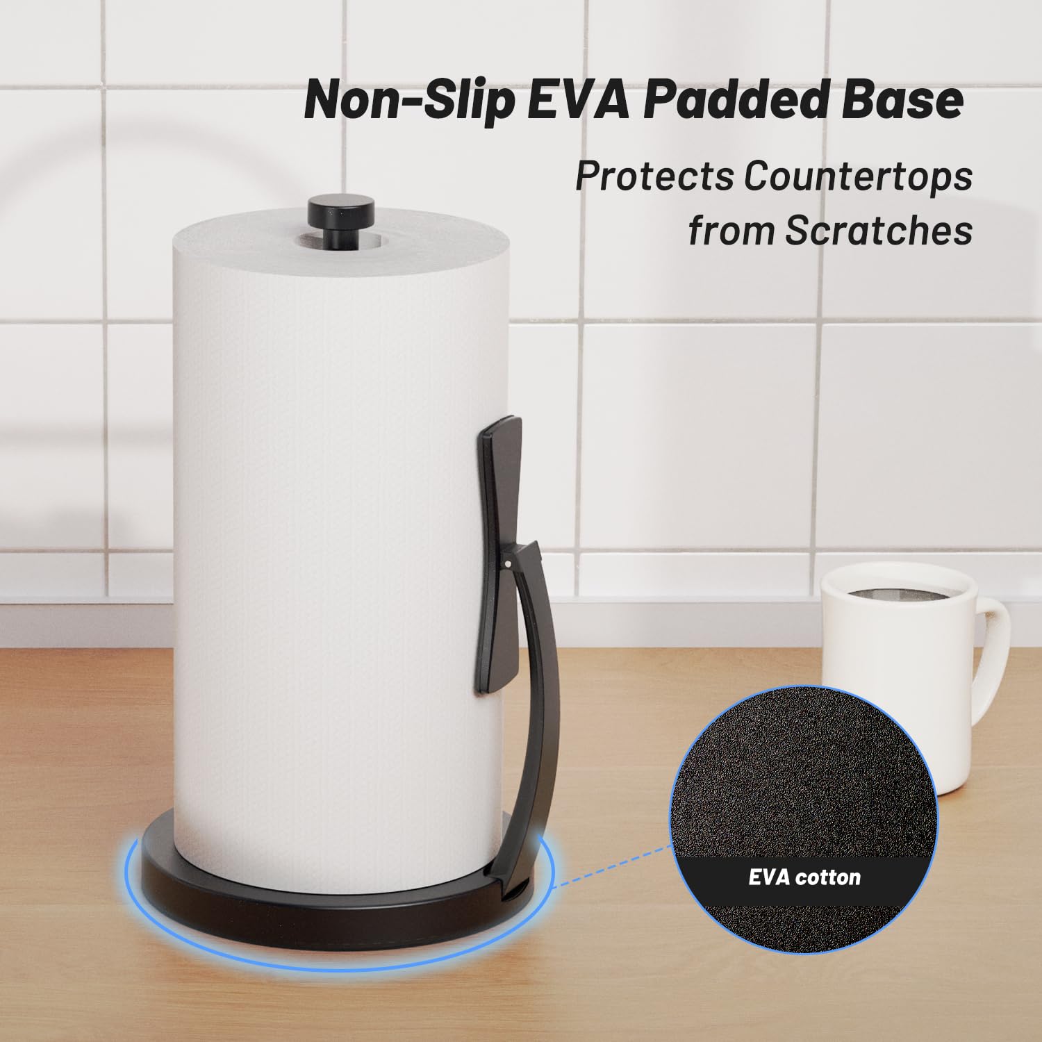 VEHHE paper towel holder with weighted base for extra stability