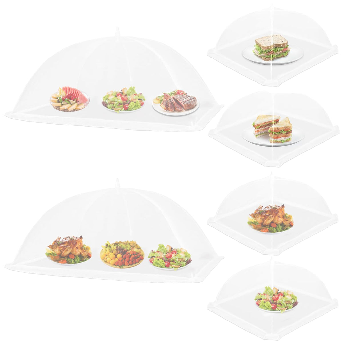 VEIUSHNI 2XL pop-up cover over a large platter shields from flies at a picnic