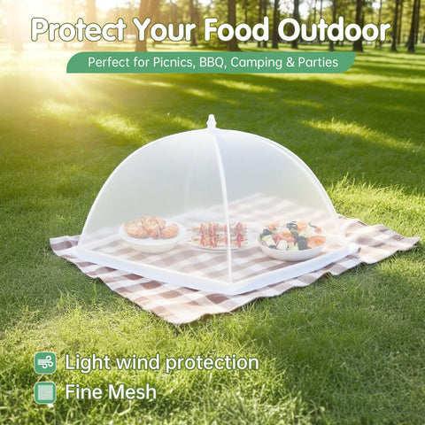 VEIUSHNI 17x17 inch cover protecting bowls and plates during backyard barbecues