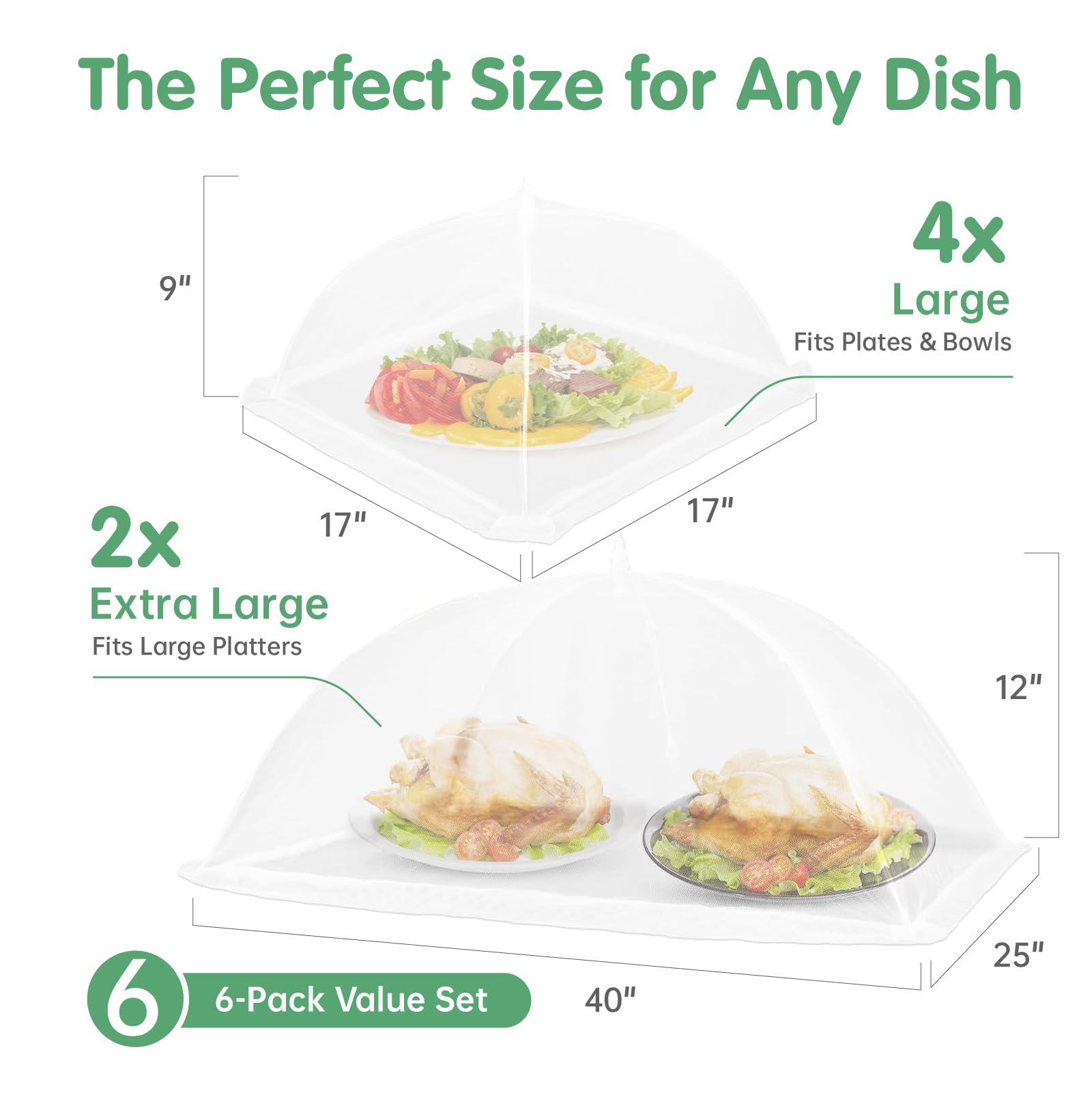 VEIUSHNI nylon mesh with stainless steel frame keeps foods fresh outdoors