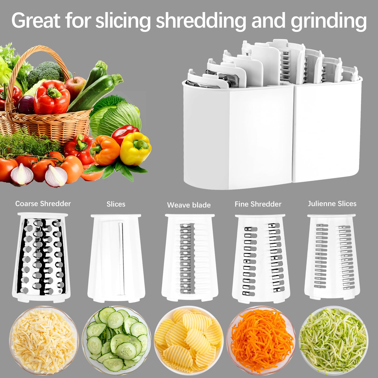 VEKAYA 5-blade set storage box keeps blades organized.