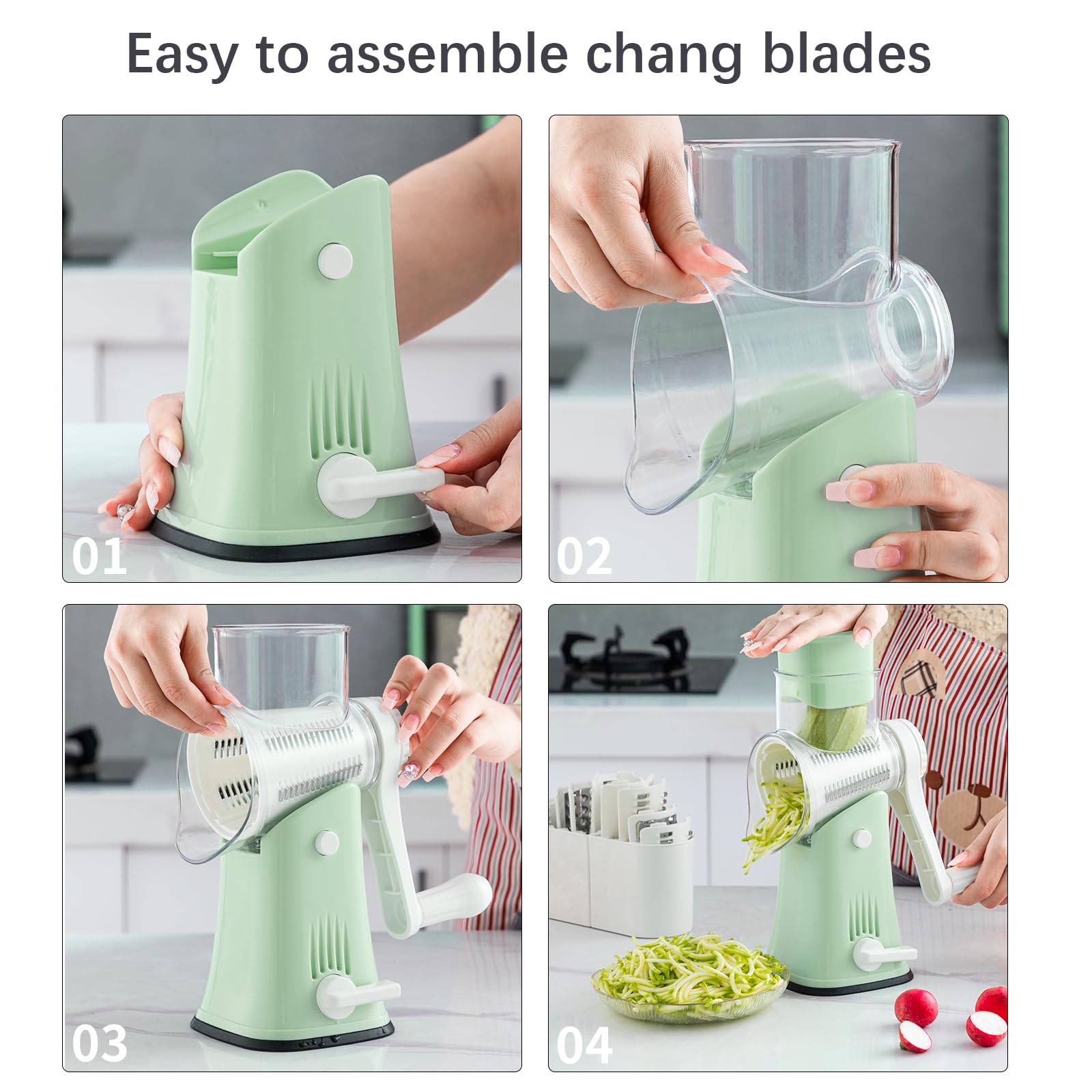 VEKAYA Cheese Grater disassembly simplifies cleaning and maintenance.