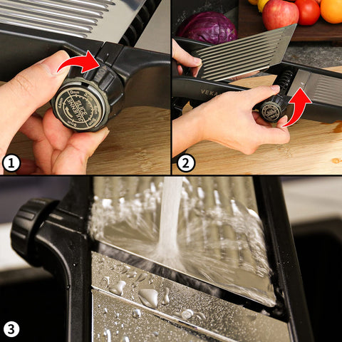 VEKAYA Mandoline Slicer easy-clean design folds flat for storage