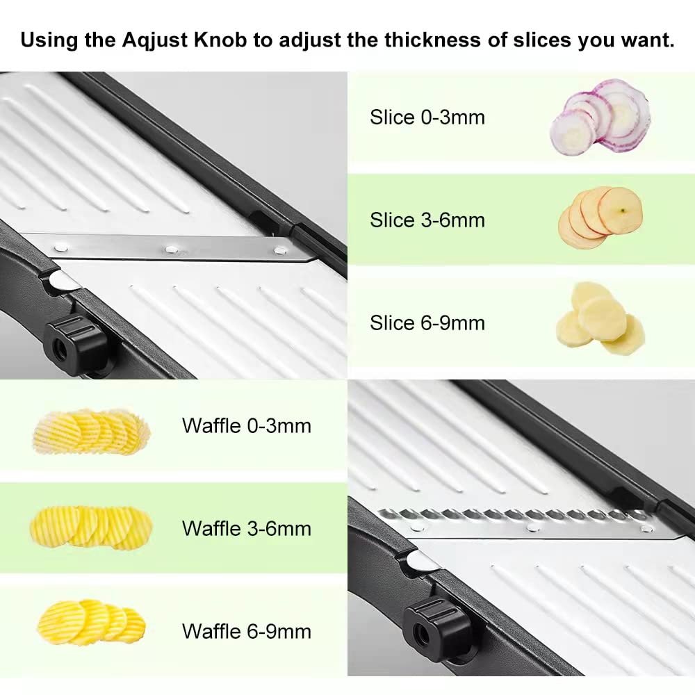 VEKAYA Mandoline thickness control enables ultra-thin to thick cuts