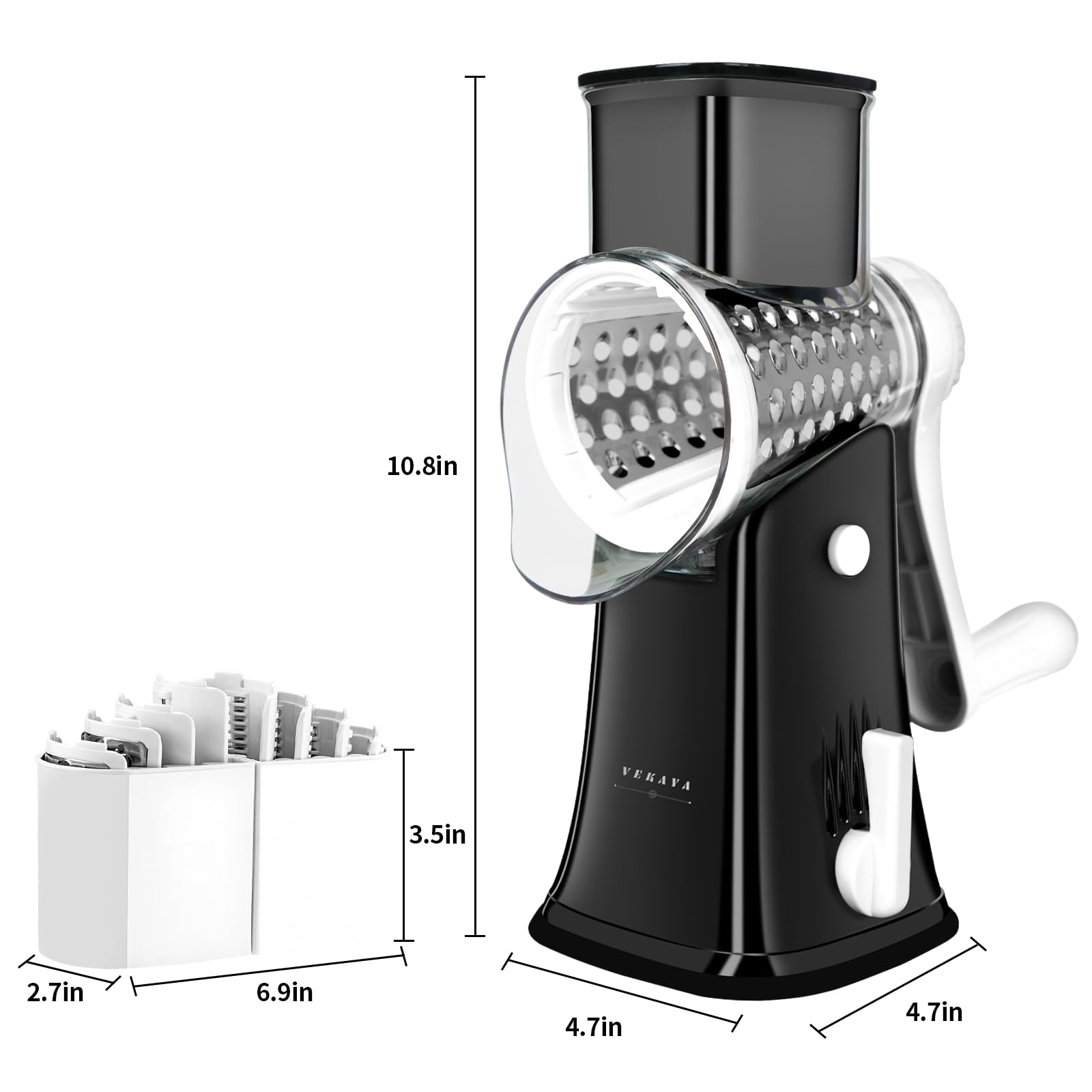 VEKAYA storage box and blade organizer stores all components.
