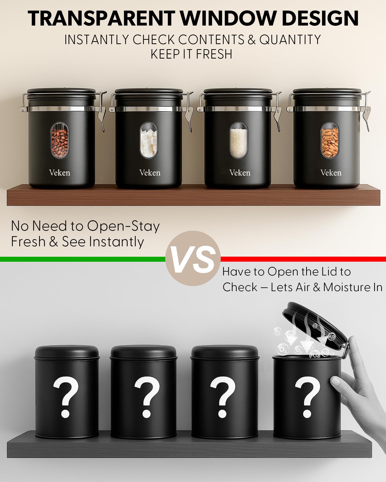 Veken canister with CO2 valve preserves freshness by blocking air