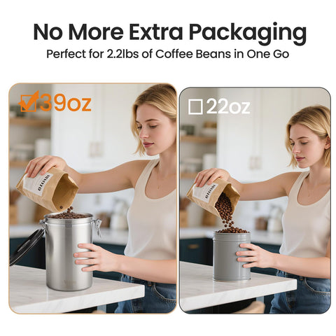 Veken one way CO2 valve helps maintain freshness.
