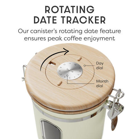 Clear window on the Veken canister reveals contents at a glance.