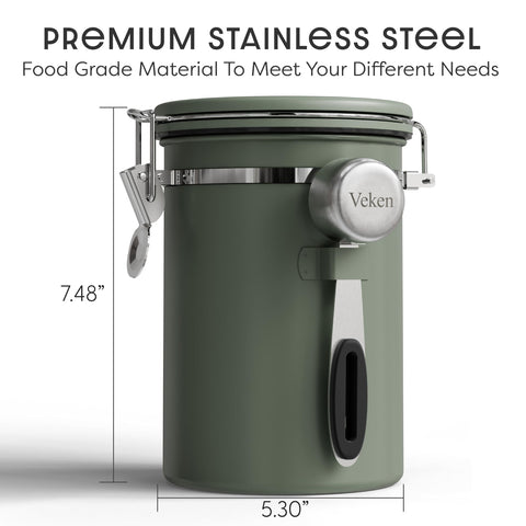 Veken CO2 valve ensures airtight storage to preserve flavor.