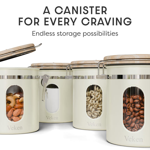 Sleek Veken coffee canister adds organized style to your kitchen counter.