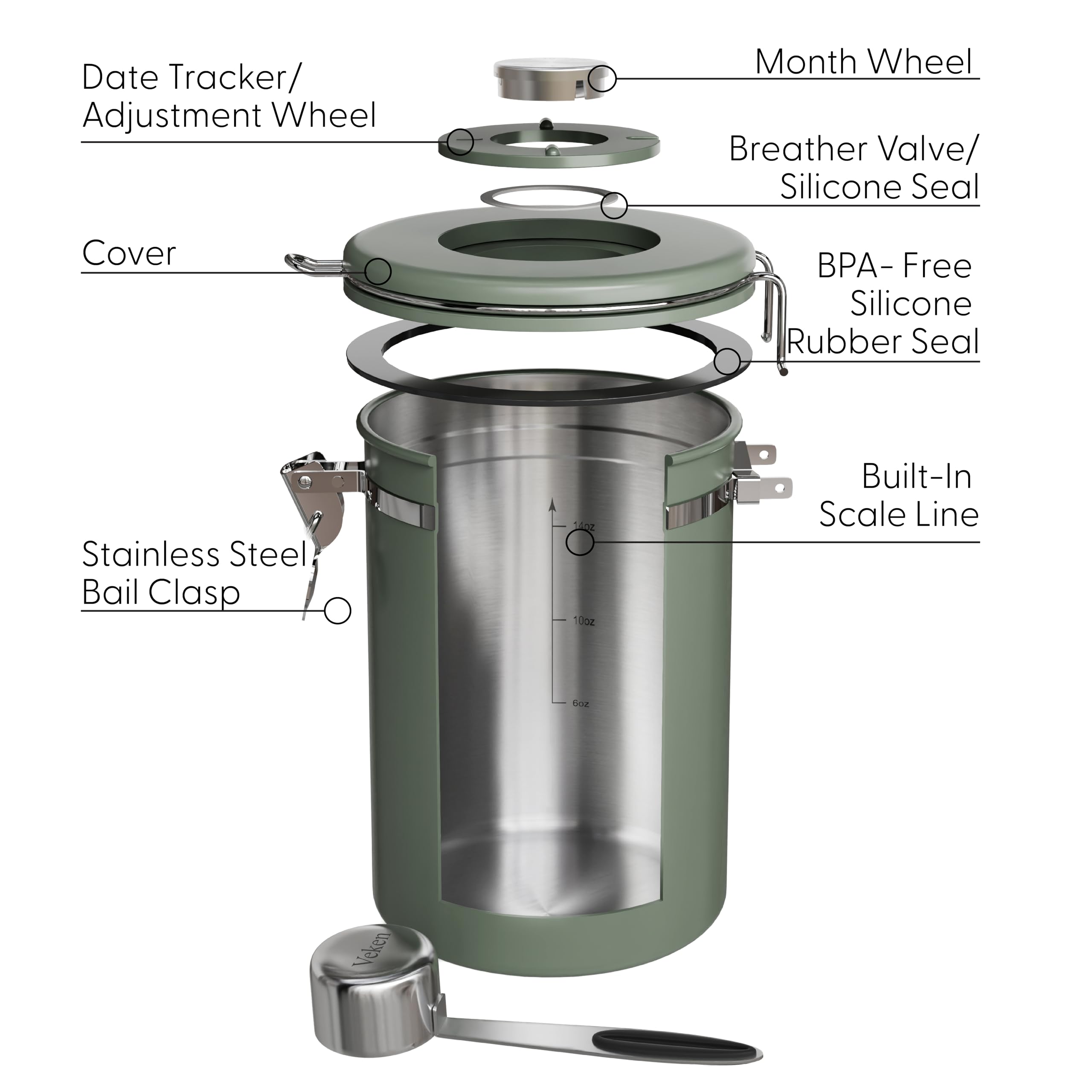 Durable 304 stainless steel body preserves coffee flavor.