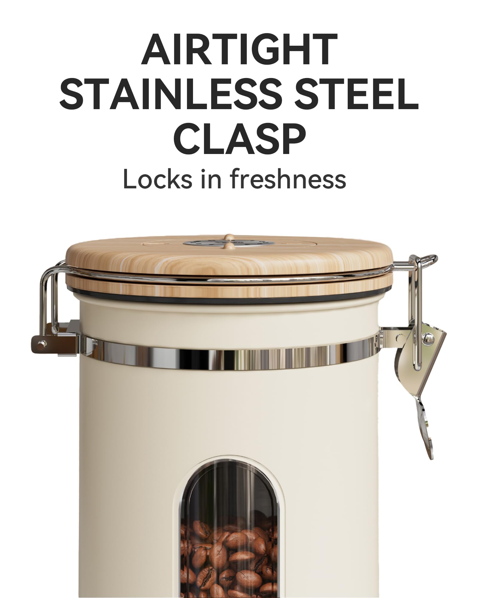 Veken coffee canister airtight seal preserves aroma and flavor
