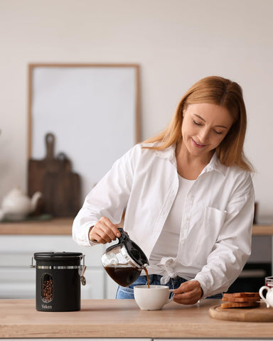 Veken compact 16oz storage keeps coffee and dry goods neatly organized.