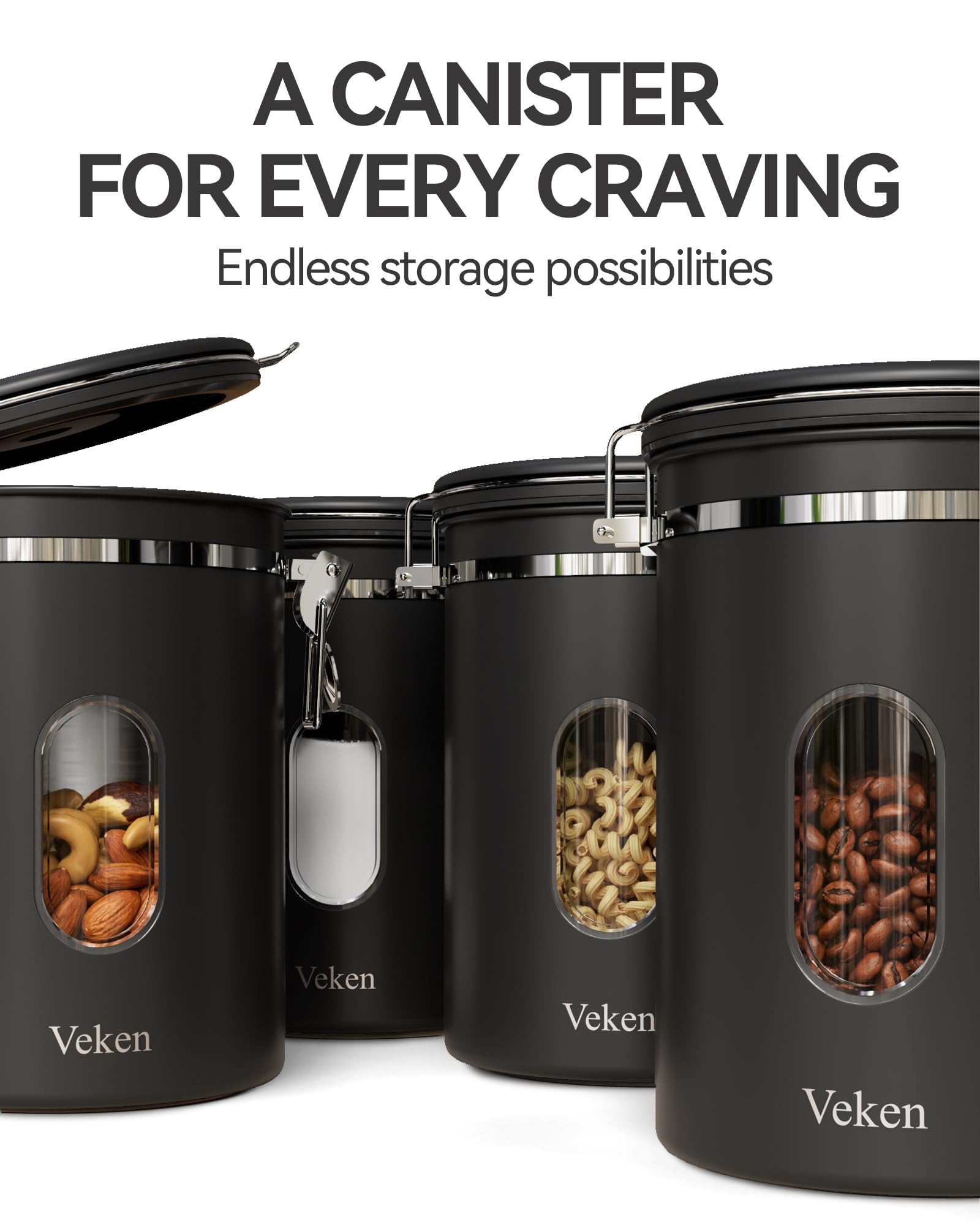 Large 38oz capacity holds about 2.2 pounds of beans in style