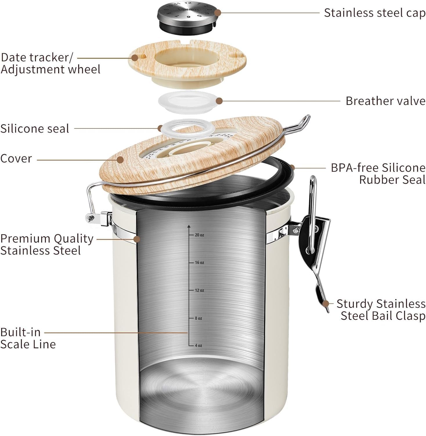 Veken 304 stainless steel construction offers durable kitchen storage