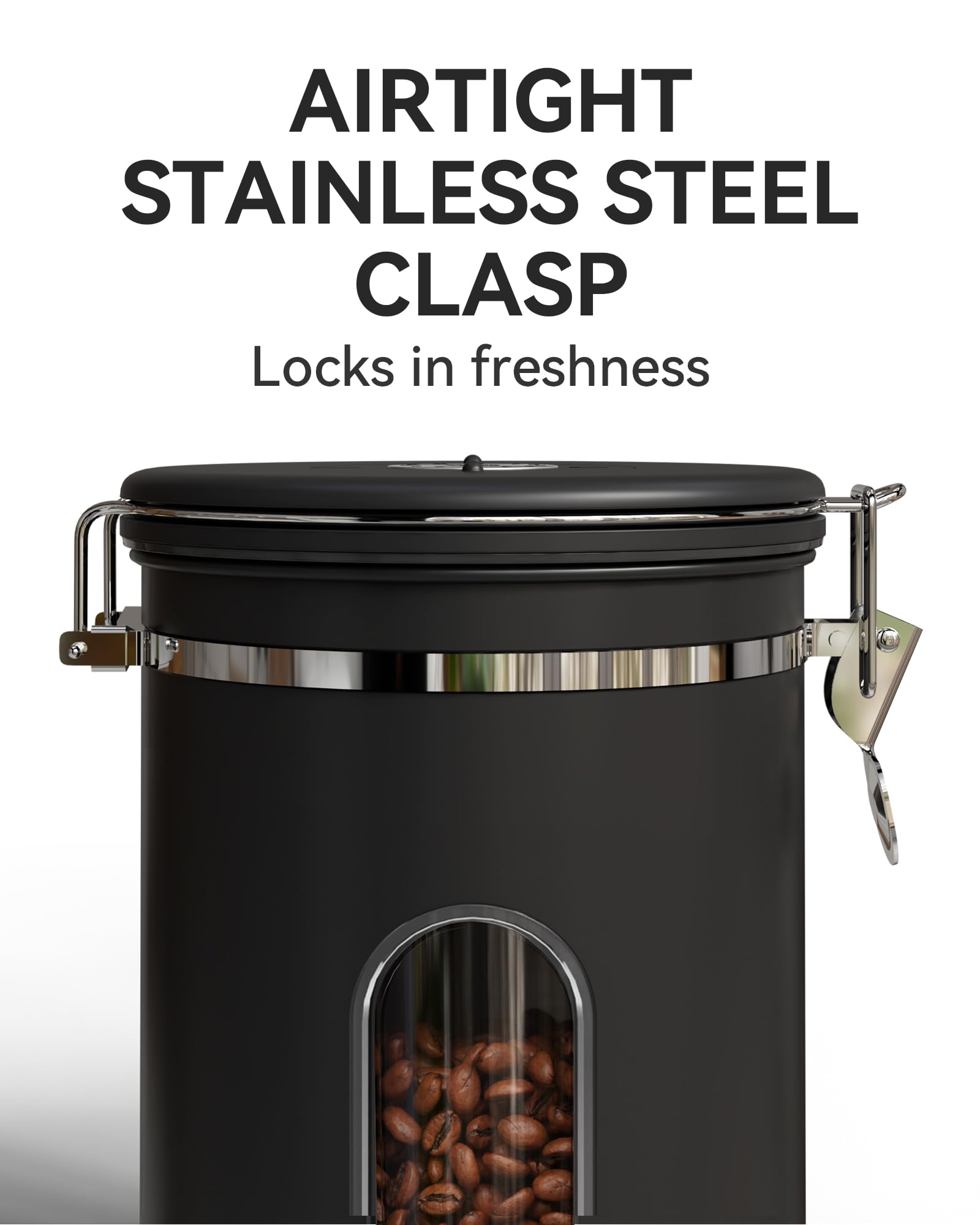 Stainless steel Veken canister with airtight lid for pantry storage efficiency