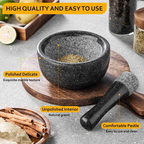 Velaze interior unpolished granite texture provides natural friction for grinding.
