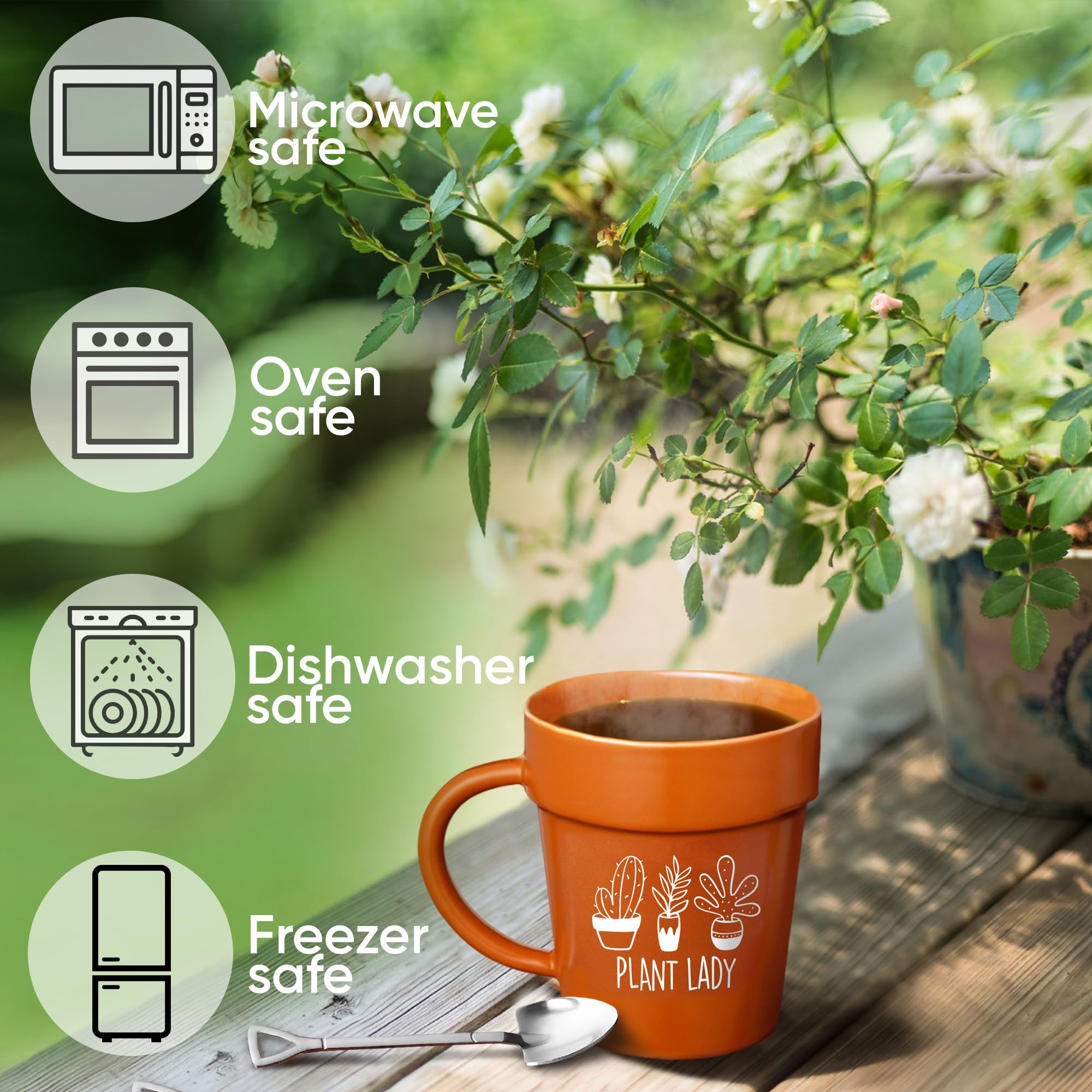 VELENTI Coffee Mug with large capacity for beverages and plant-inspired décor