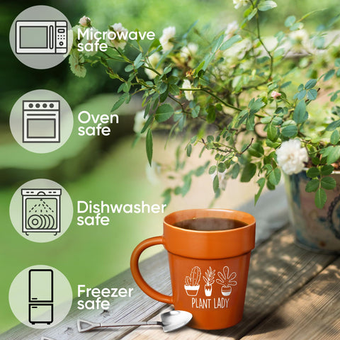 VELENTI Coffee Mug with large capacity for beverages and plant-inspired décor