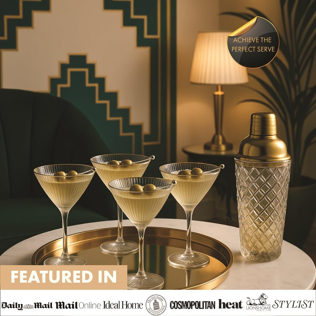 VEMACITY espresso glasses two-piece set for versatile cocktails.