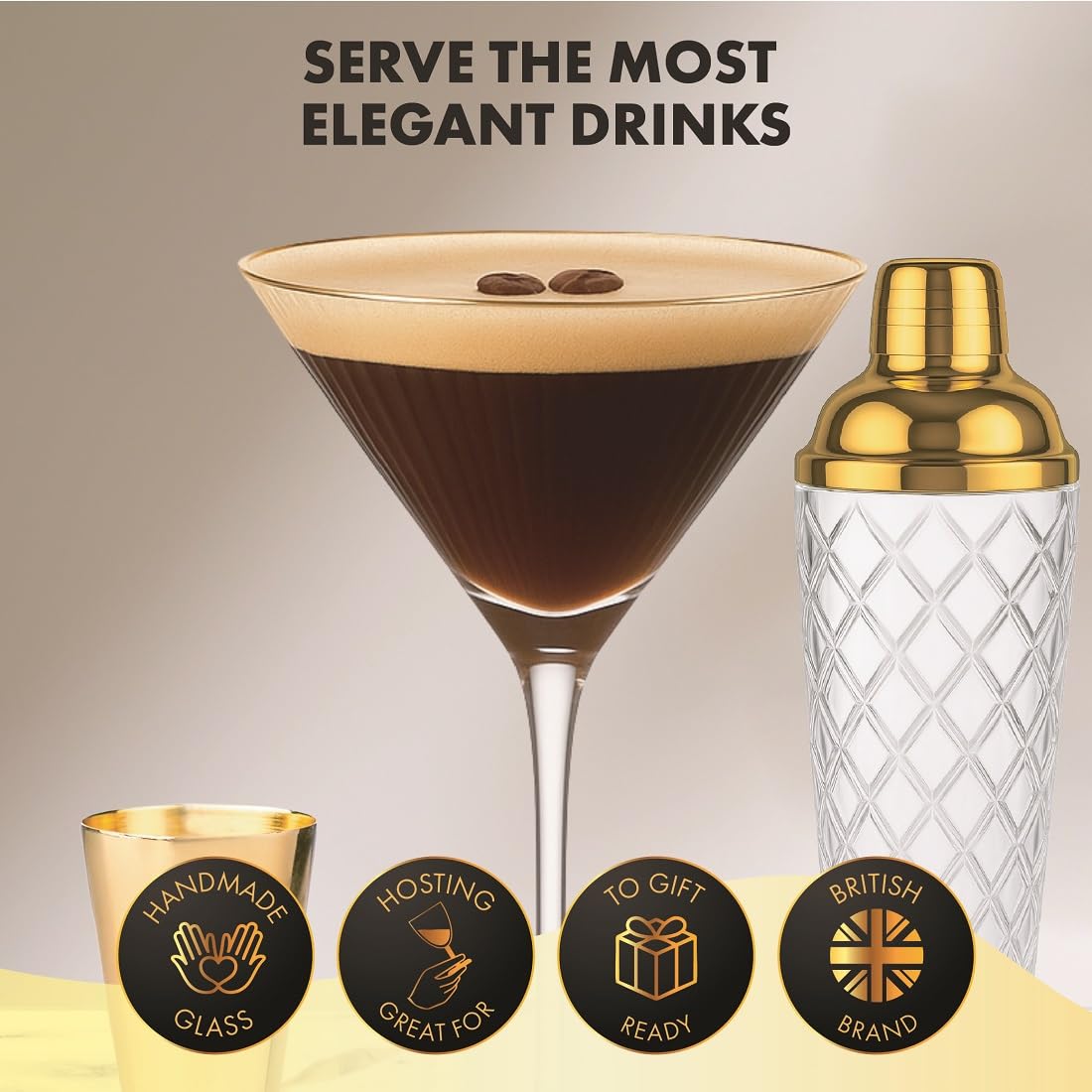 VEMACITY gold bar spoon with muddler end for precise stirring.