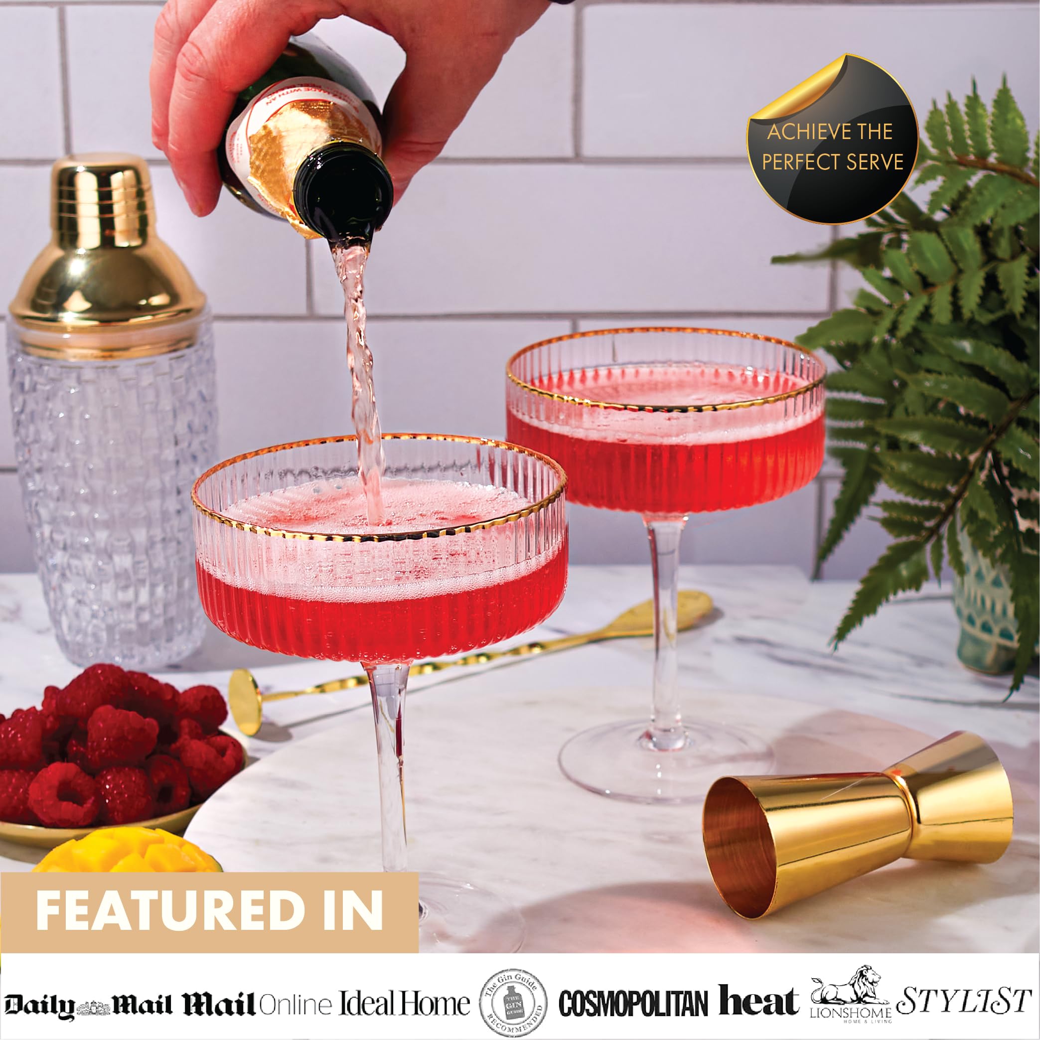 Vemacity gold bar spoon with muddler top for mixing