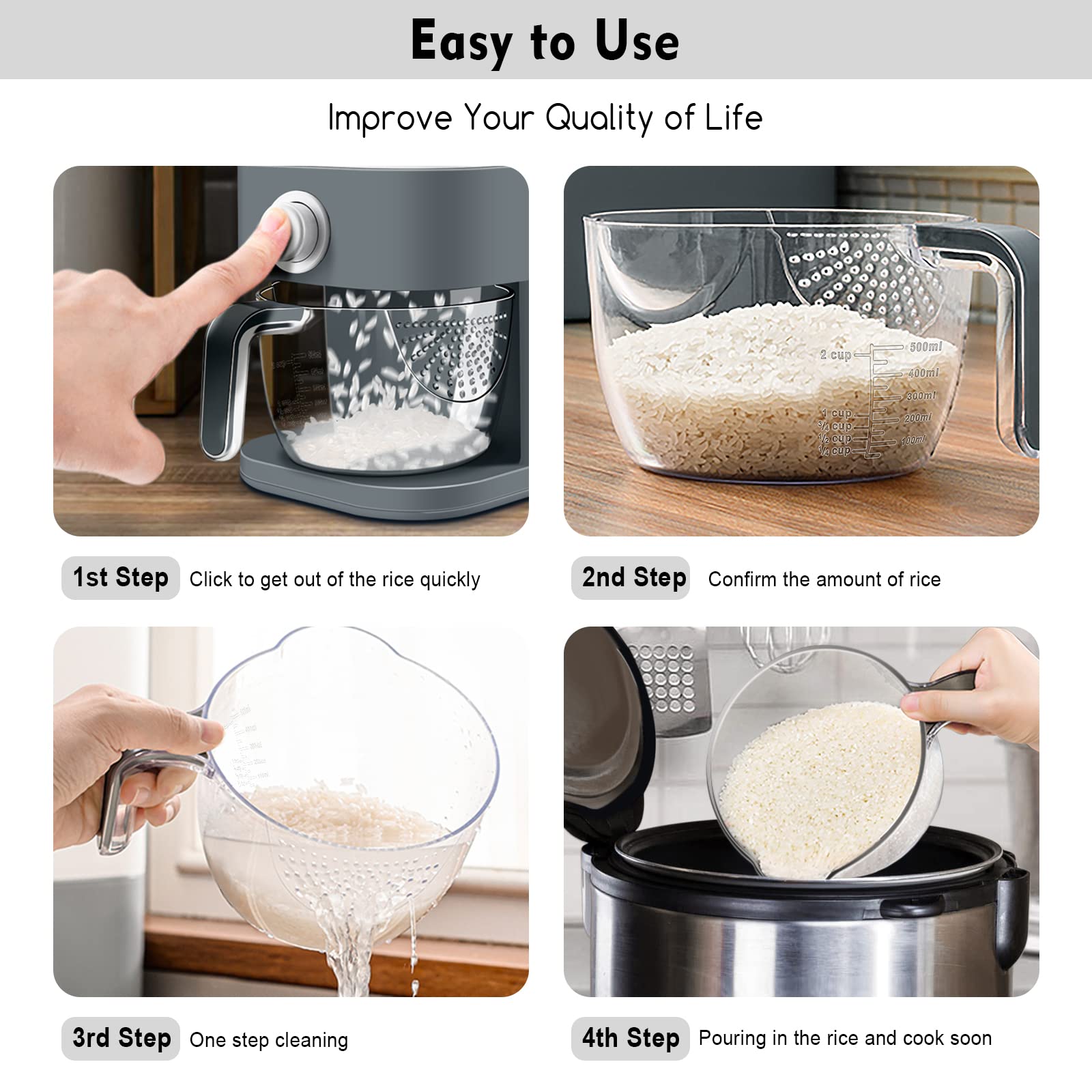 VenDotbi rice dispenser BPA-free material ensures safe dry storage