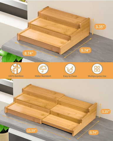 VenDotbi spice rack bamboo close-up reveals smooth, durable finish