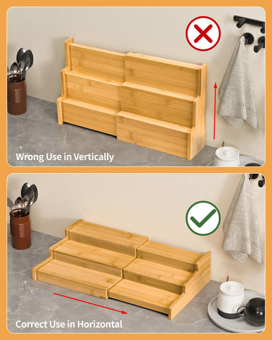 VenDotbi spice rack in full cabinet usage shows versatile storage