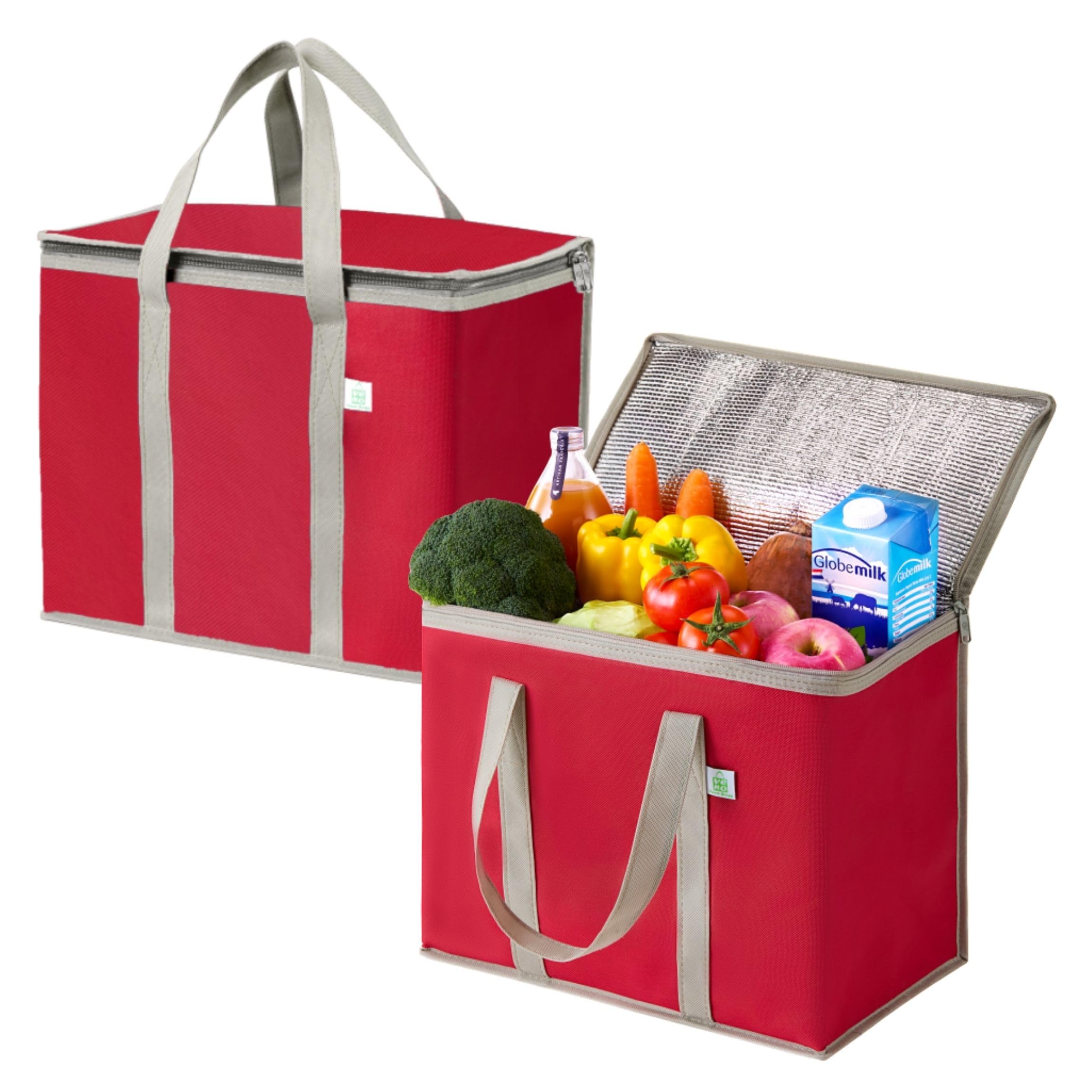 VENO 2-pack cooler bag red foldable design supports easy storage and versatile use.