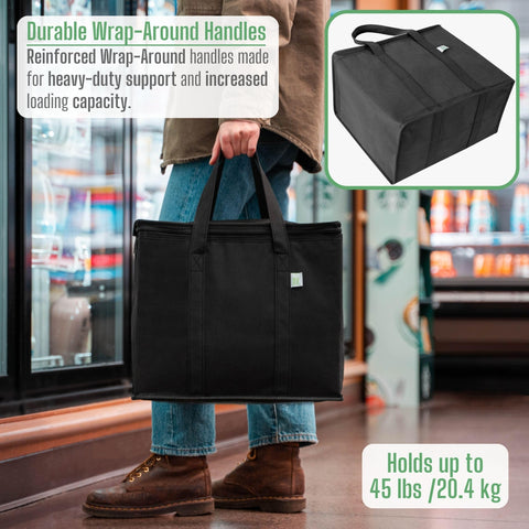 Heavy-duty reinforced handles on VENO cooler bags for durability