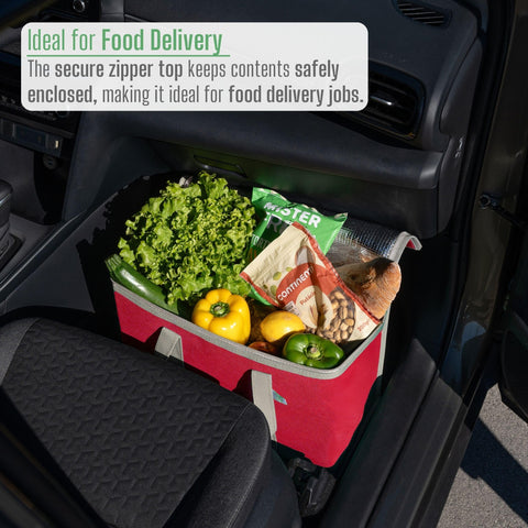 VENO insulated bag in use on a shopping trip for fresh items.