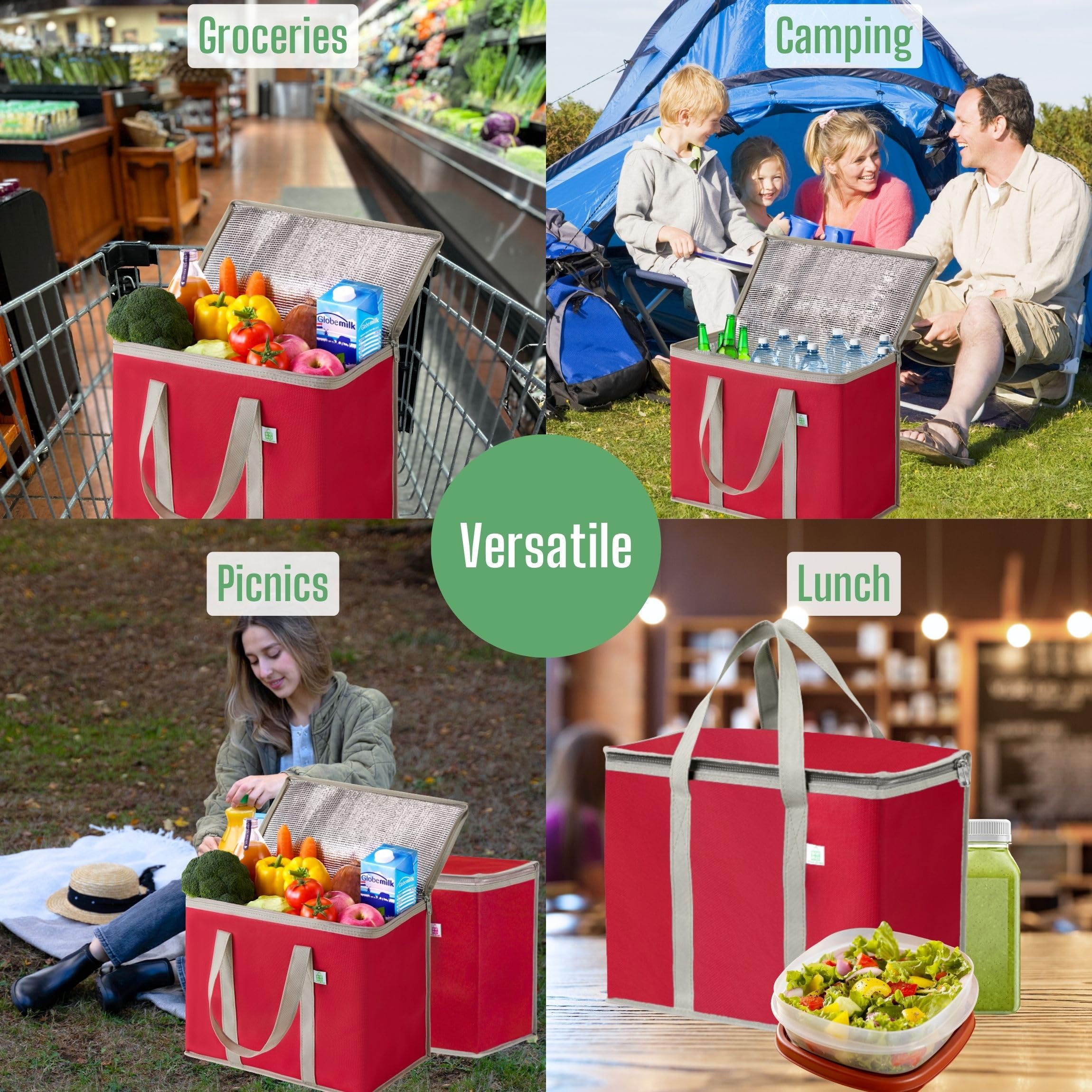 VENO large-capacity bag fits multiple orders for groceries.