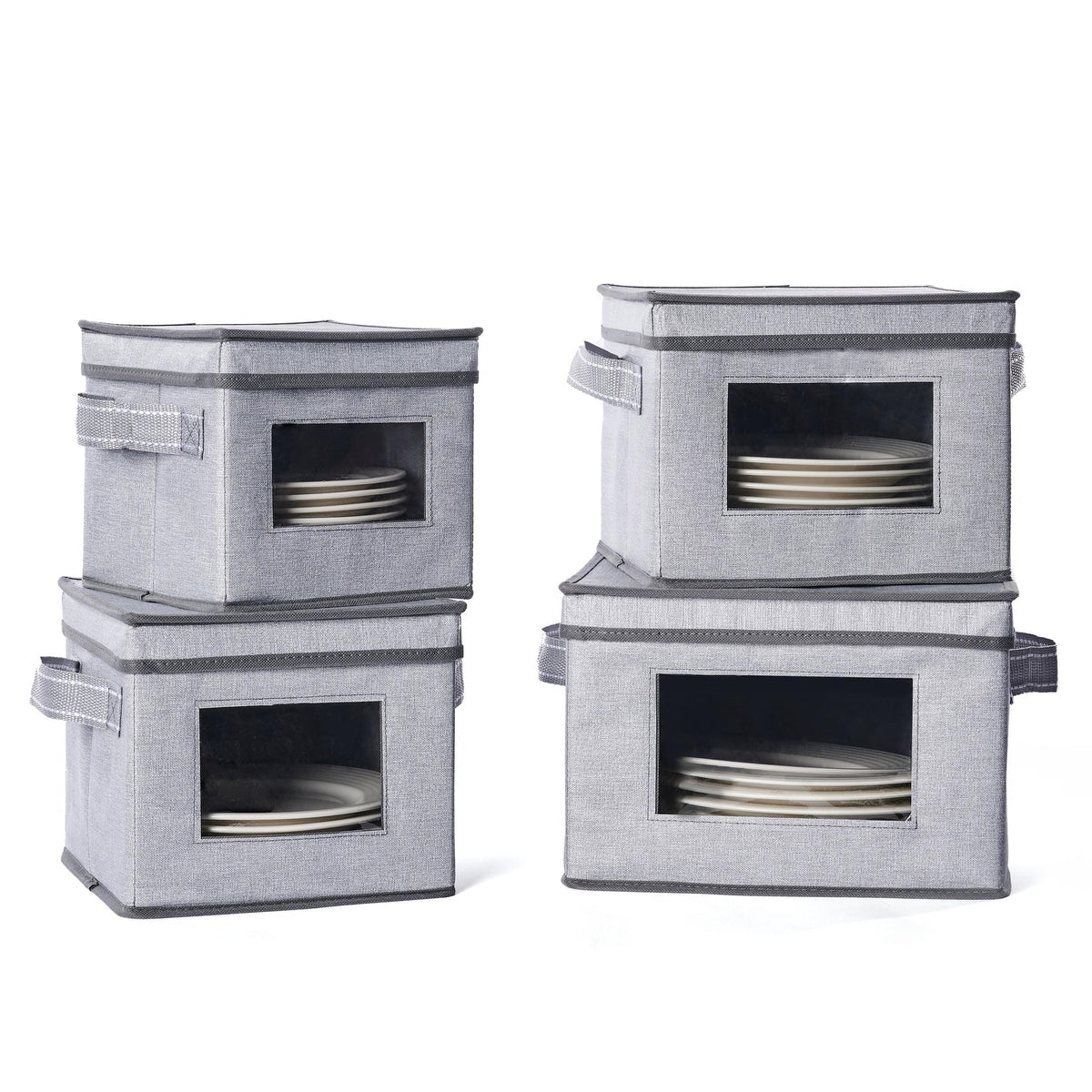VENO four-size storage box set showing four sizes for complete dinnerware protection
