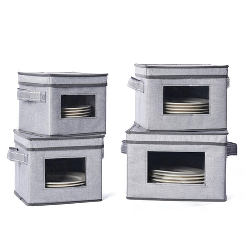 VENO four-size storage box set showing four sizes for complete dinnerware protection